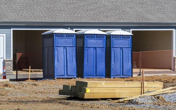 the portable restroom can be moved around on the construction site as needed